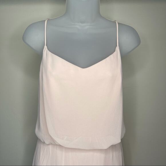 BILL LEVKOFF Women's Blush Pink Sleeveless Fold Over Top Formal Gown - Picture 3 of 10